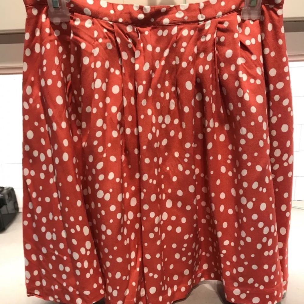 Forever 21 Women’s Flare Skirt Coral w/ Polka Dots